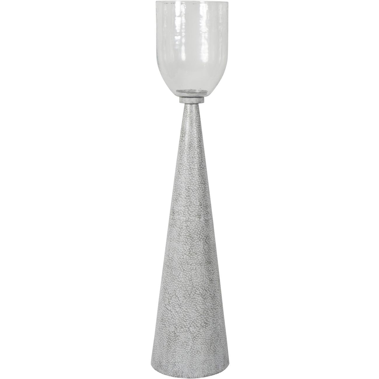 Sandbanks Iron and Hammered Glass Hurricane Extra-Large 140cm Floor Chalk White