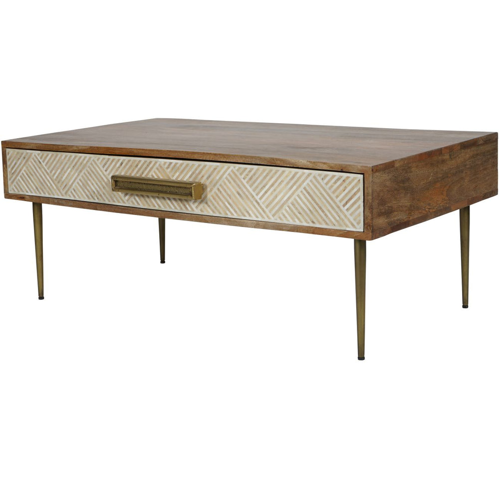 Linden Bone and Mango Wood Coffee Table by Libra