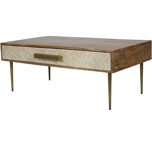 Linden Bone and Mango Wood Coffee Table by Libra