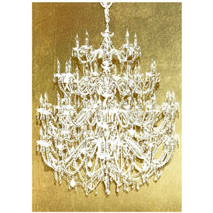 Chandelier Gold Foiled Canvas Wall Art 140x100cm by Libra