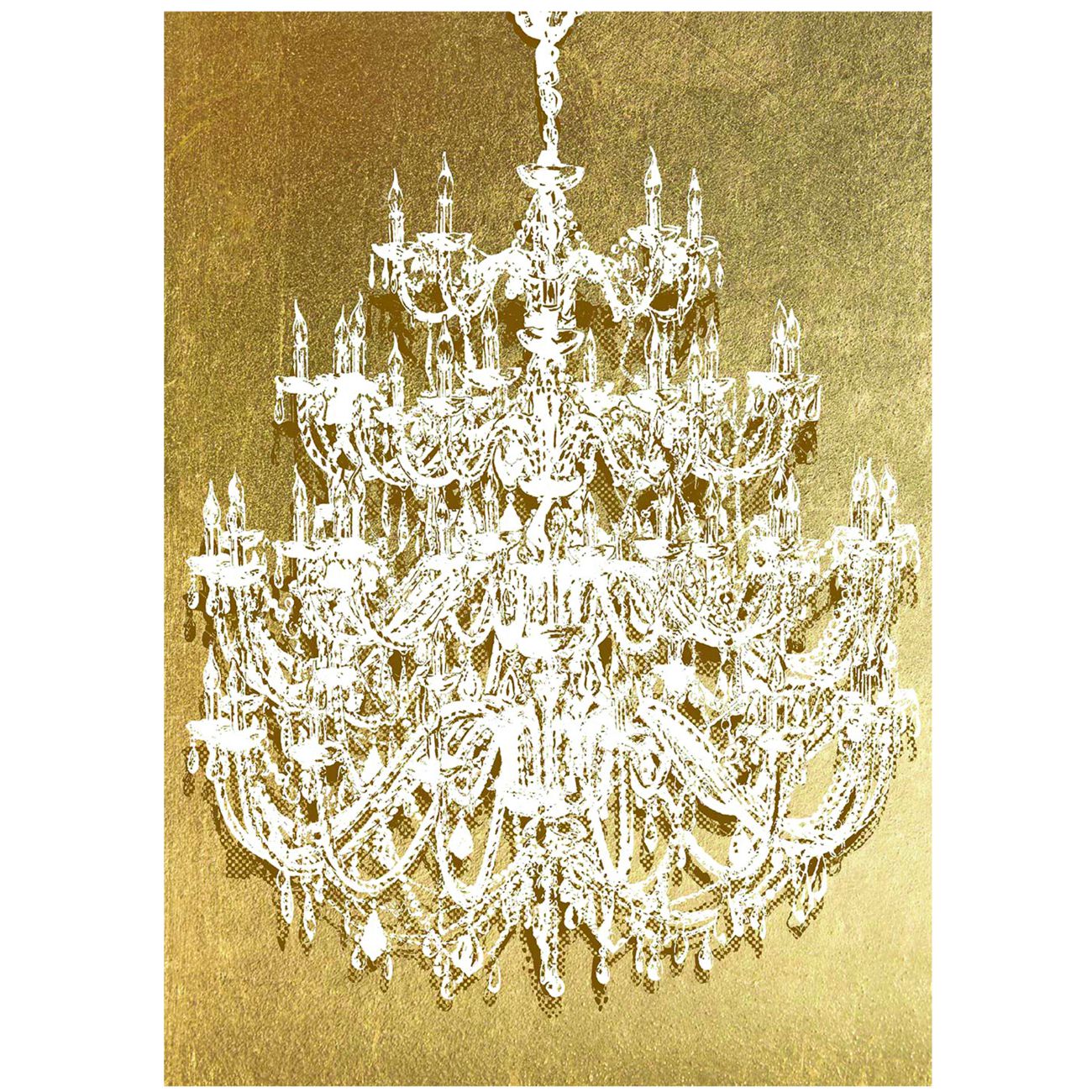 Chandelier Gold Foiled Canvas 140x100cm