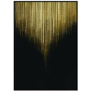 Golden Rain Foiled Framed Canvas Wall Art 140x100cm by Libra
