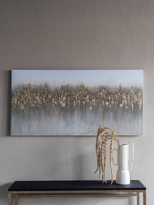 Abstract Golden Reeds Canvas Wall Art 150x75cm by Libra, image 6