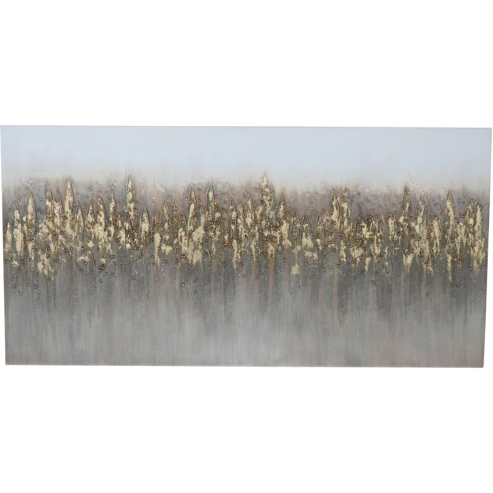 Abstract Golden Reeds Canvas Wall Art 150x75cm by Libra