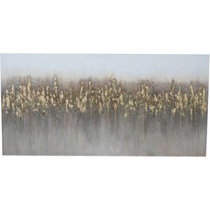 Abstract Golden Reeds Canvas Wall Art 150x75cm by Libra