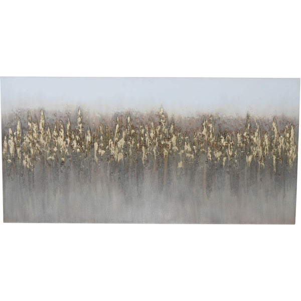 Abstract Golden Reeds Canvas Wall Art 150x75cm by Libra