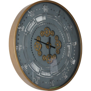 Manchester Industrial Round Gold and Grey Wall Clock 75cm by Libra, image 2