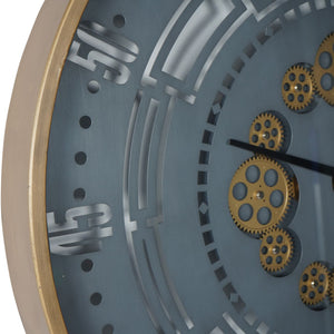 Manchester Industrial Round Gold and Grey Wall Clock 75cm by Libra, image 4