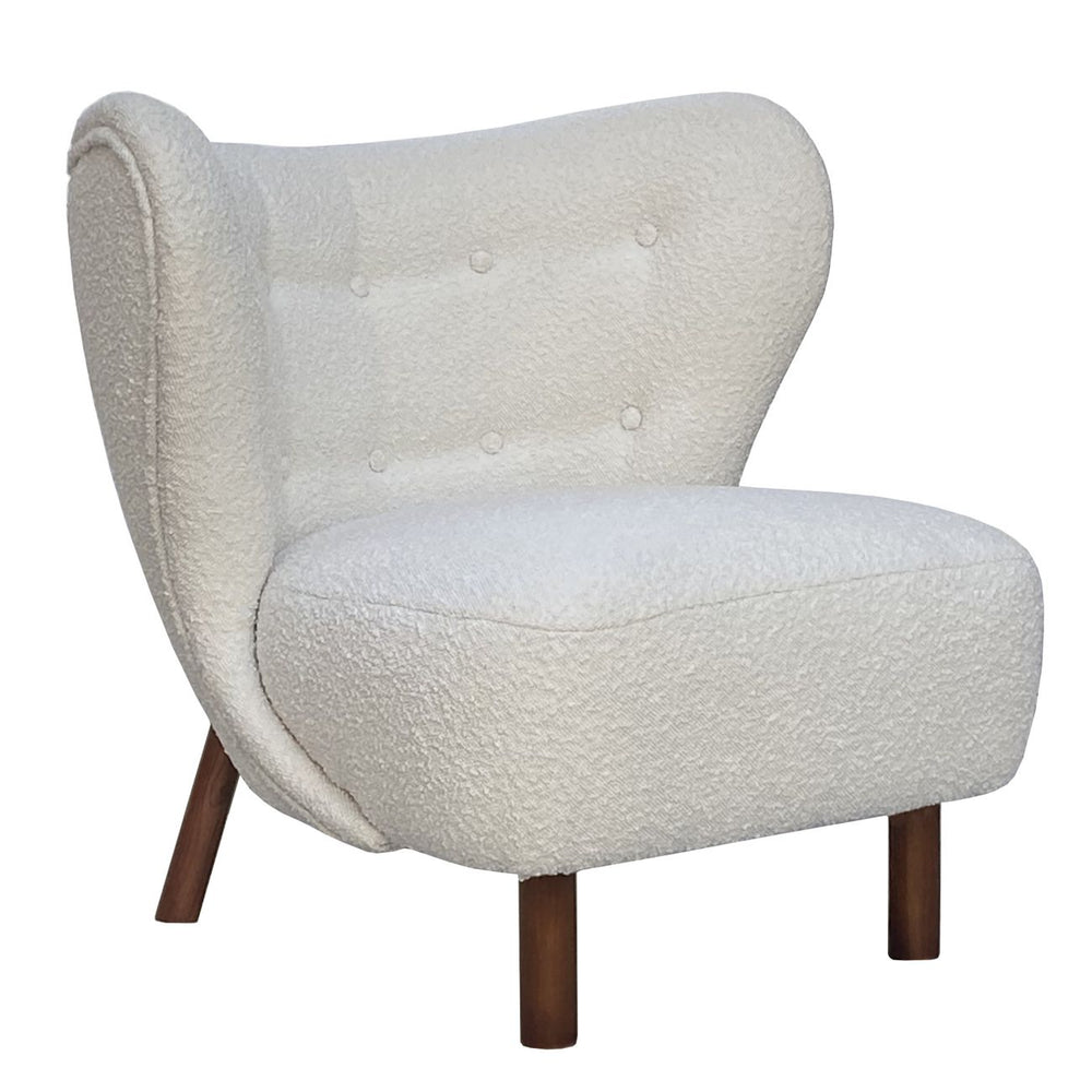 Lewis Wingback Occasional Chair in Cream Boucle by Libra