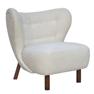 Lewis Wingback Occasional Chair in Cream Boucle by Libra, image 2