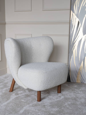 Lewis Wingback Occasional Chair in Cream Boucle by Libra, image 6