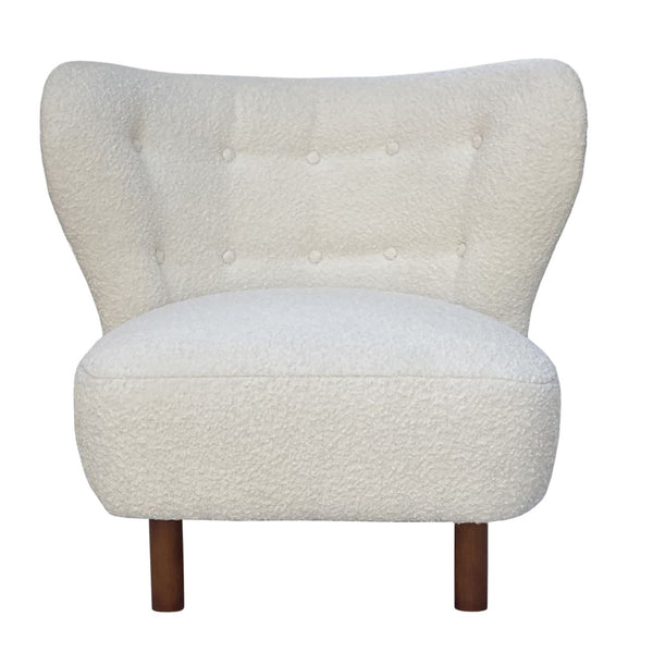 Lewis Wingback Occasional Chair in Cream Boucle by Libra