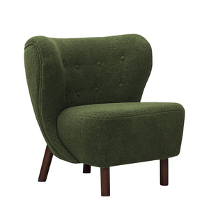 Lewis Wingback Occasional Chair in Hunter Green Boucle by Libra, image 2
