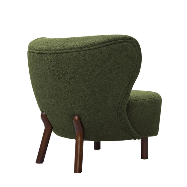 Lewis Wingback Occasional Chair in Hunter Green Boucle by Libra, image 3
