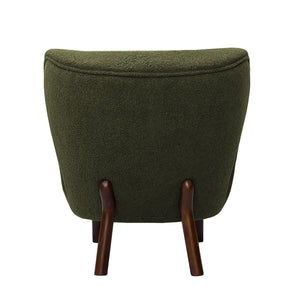 Lewis Wingback Occasional Chair in Hunter Green Boucle by Libra, image 4