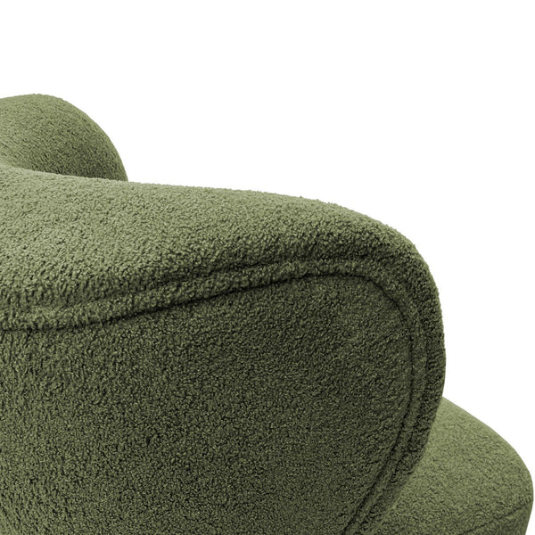 Lewis Wingback Occasional Chair in Hunter Green Boucle by Libra, image 5