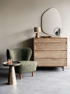Lewis Wingback Occasional Chair in Hunter Green Boucle by Libra, image 6