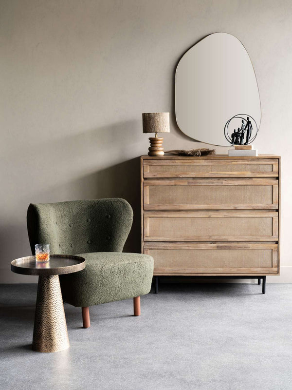 Lewis Wingback Occasional Chair in Hunter Green Boucle by Libra, image 6