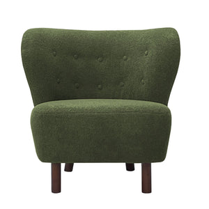 Lewis Wingback Occasional Chair in Hunter Green Boucle by Libra