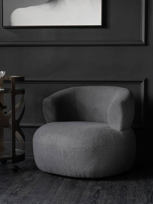 Luna Occasional Chair in Grey Boucle by Libra, image 6