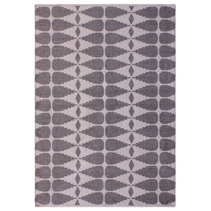 Ayudar Jacquard Woven Ivory, Grey & Charcoal 160x230cm PET Rug by Libra