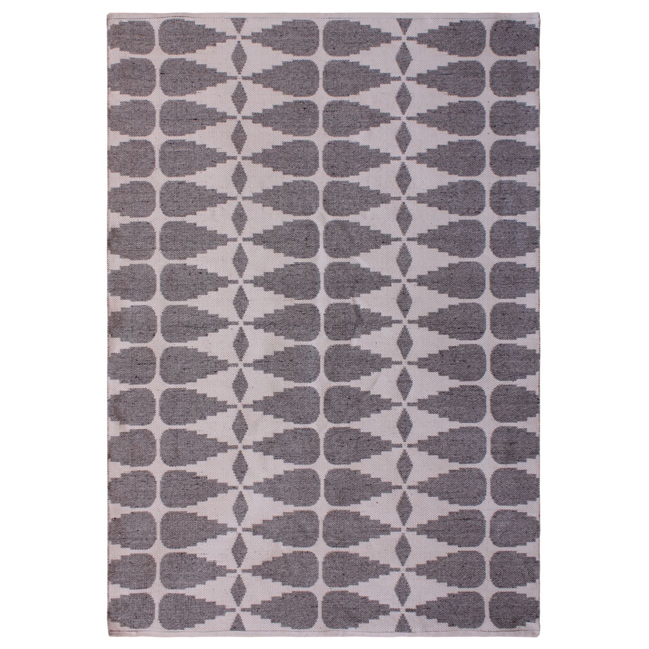 Ayudar Jacquard Woven Ivory, Grey & Charcoal 160x230cm PET Rug