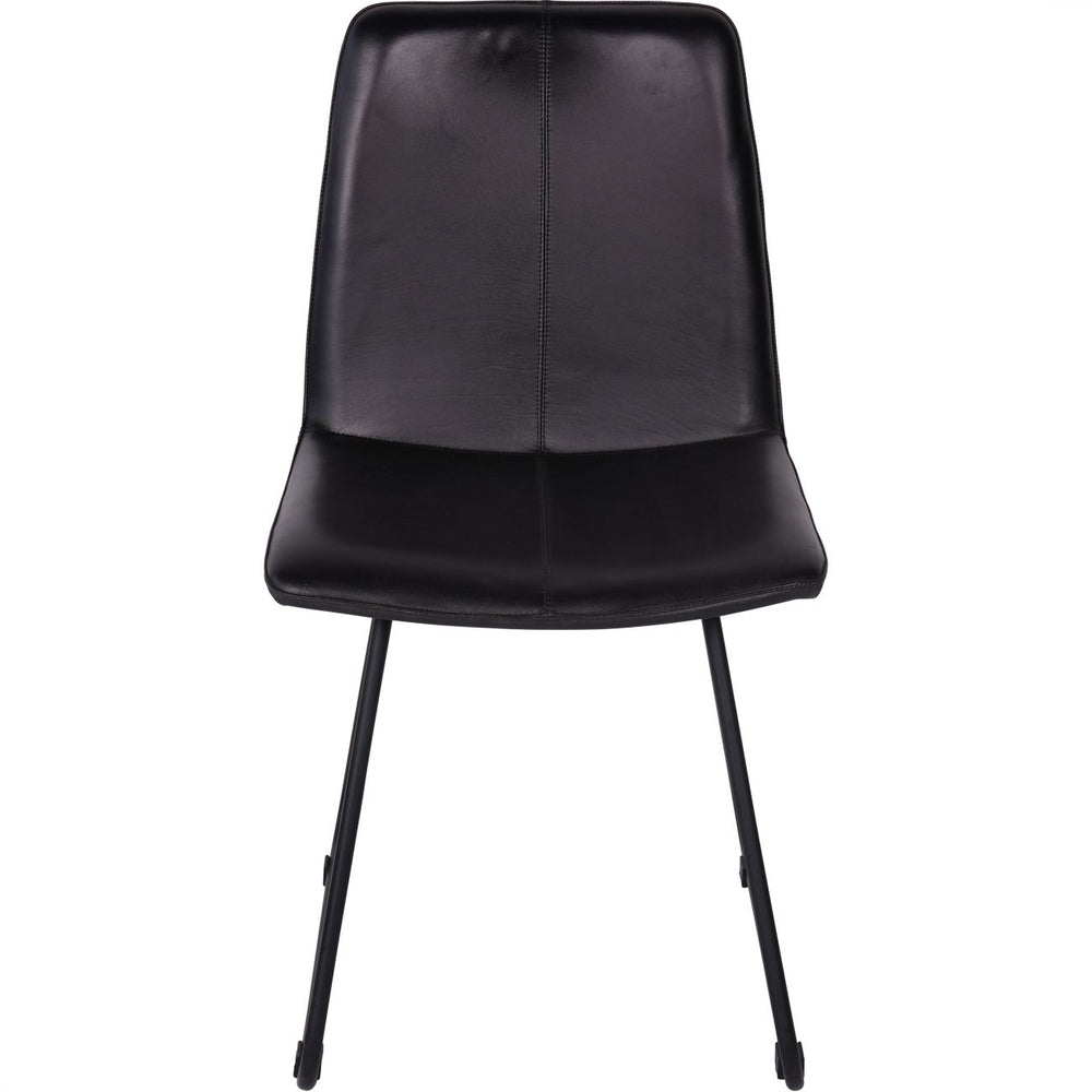 Robinson Pair of Leather Dining Chairs in Charcoal by Libra