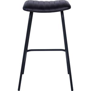 Arthur Pair of Leather Bar Stools in Charcoal by Libra, image 2