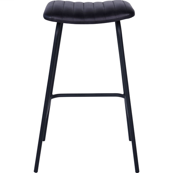Arthur Pair of Leather Bar Stools in Charcoal by Libra, image 2