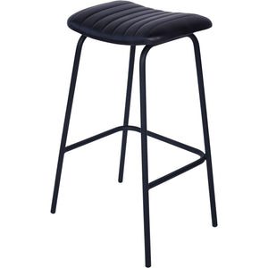 Arthur Pair of Leather Bar Stools in Charcoal by Libra, image 3