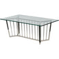 Abington Stainless Steel Frame and Clear Glass Rectangular Coffee Table 110x60cm