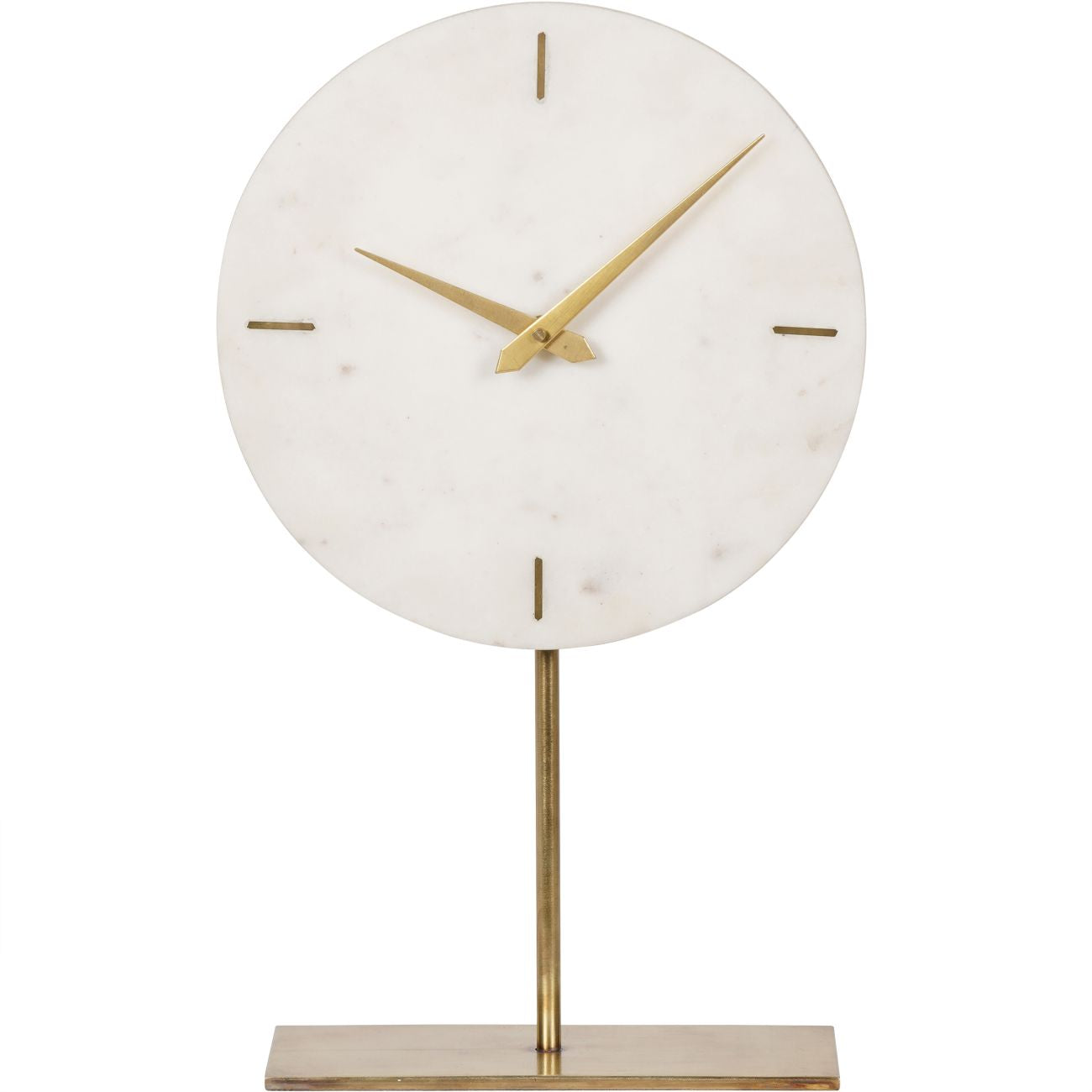 White Marble Mantle Clock On Stand