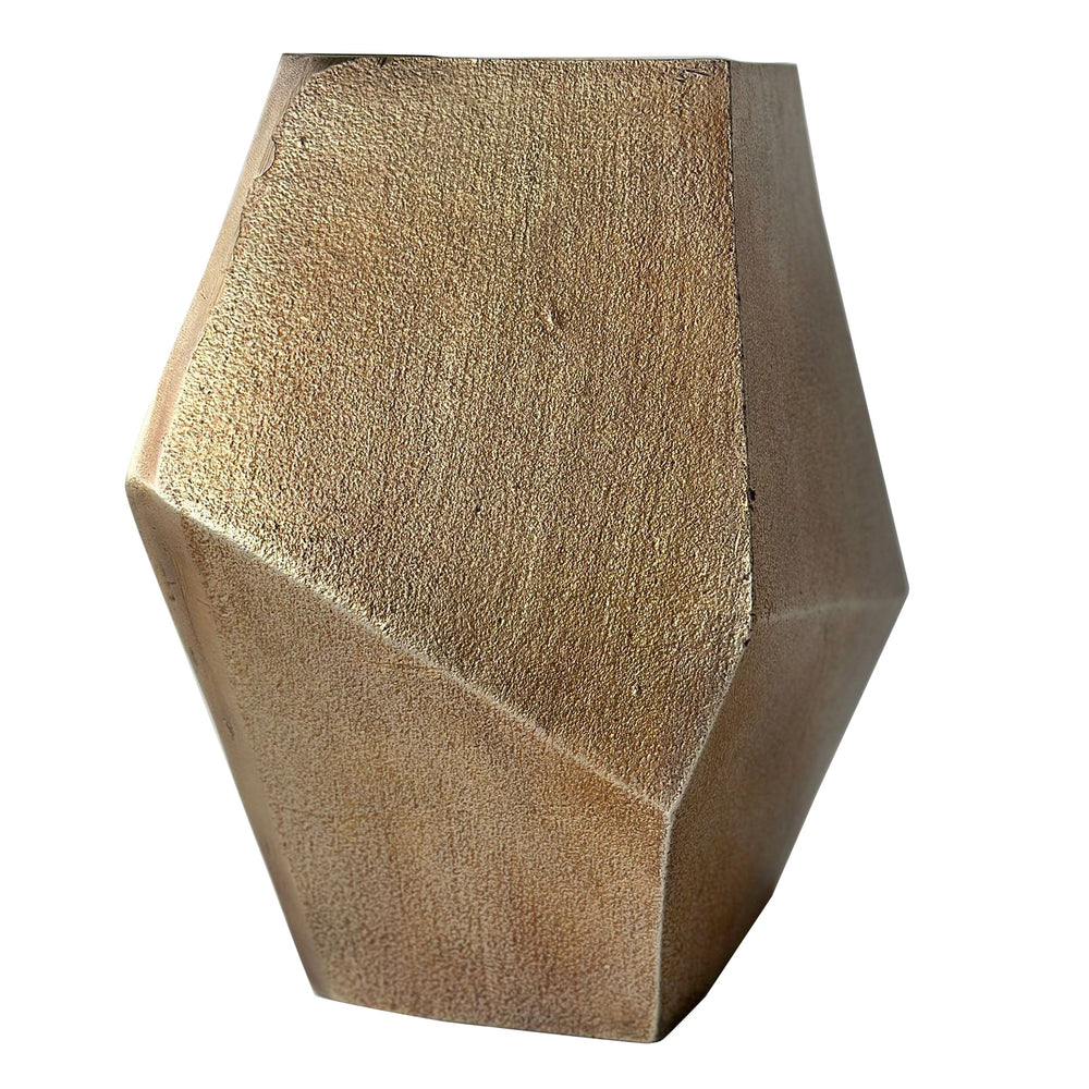 Cast Aluminium Faceted Vase in Antique Brass 34cm by Libra
