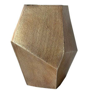 Cast Aluminium Faceted Vase in Antique Brass 34cm by Libra