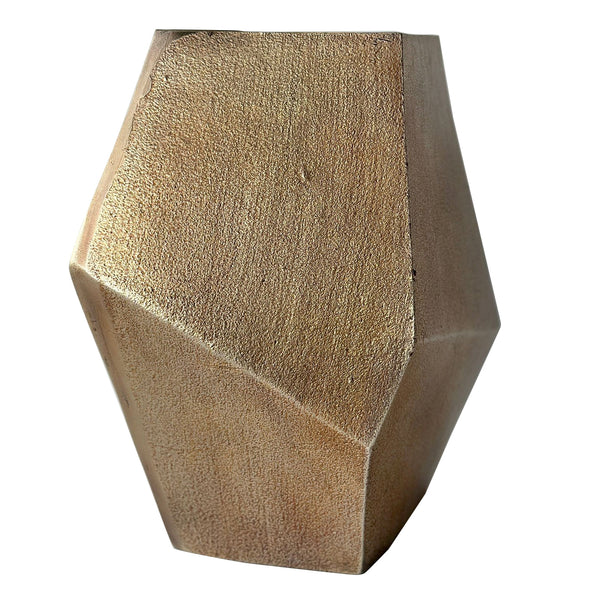 Cast Aluminium Faceted Vase in Antique Brass 34cm by Libra