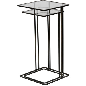 Salzburg Set of 2 Glass and Metal Side Tables in Dark Bronze by Libra, image 3