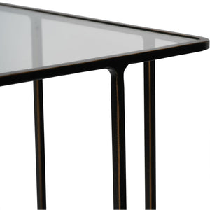 Salzburg Set of 2 Glass and Metal Side Tables in Dark Bronze by Libra, image 5