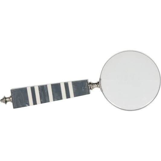 Peebles Grey and White Magnifying Glass