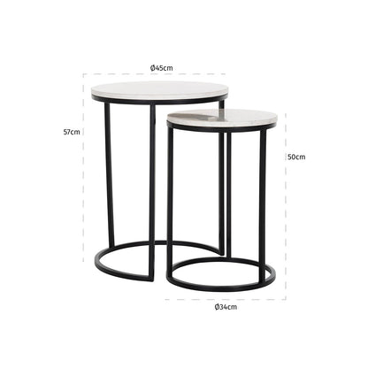 End table Lexington set of 2 (White)- Richmond Interiors