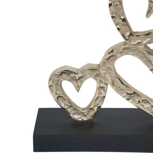 Multi Hearts Sculpture on Black Wooden Base by Libra, image 4