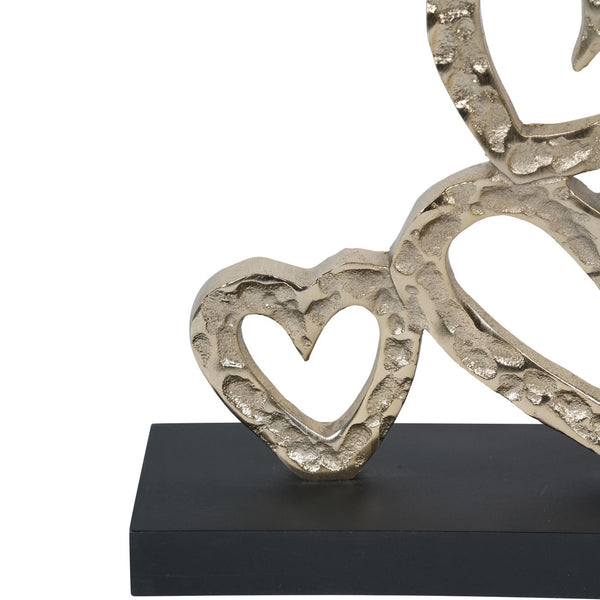 Multi Hearts Sculpture on Black Wooden Base by Libra, image 4
