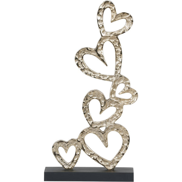 Multi Hearts Sculpture on Black Wooden Base by Libra