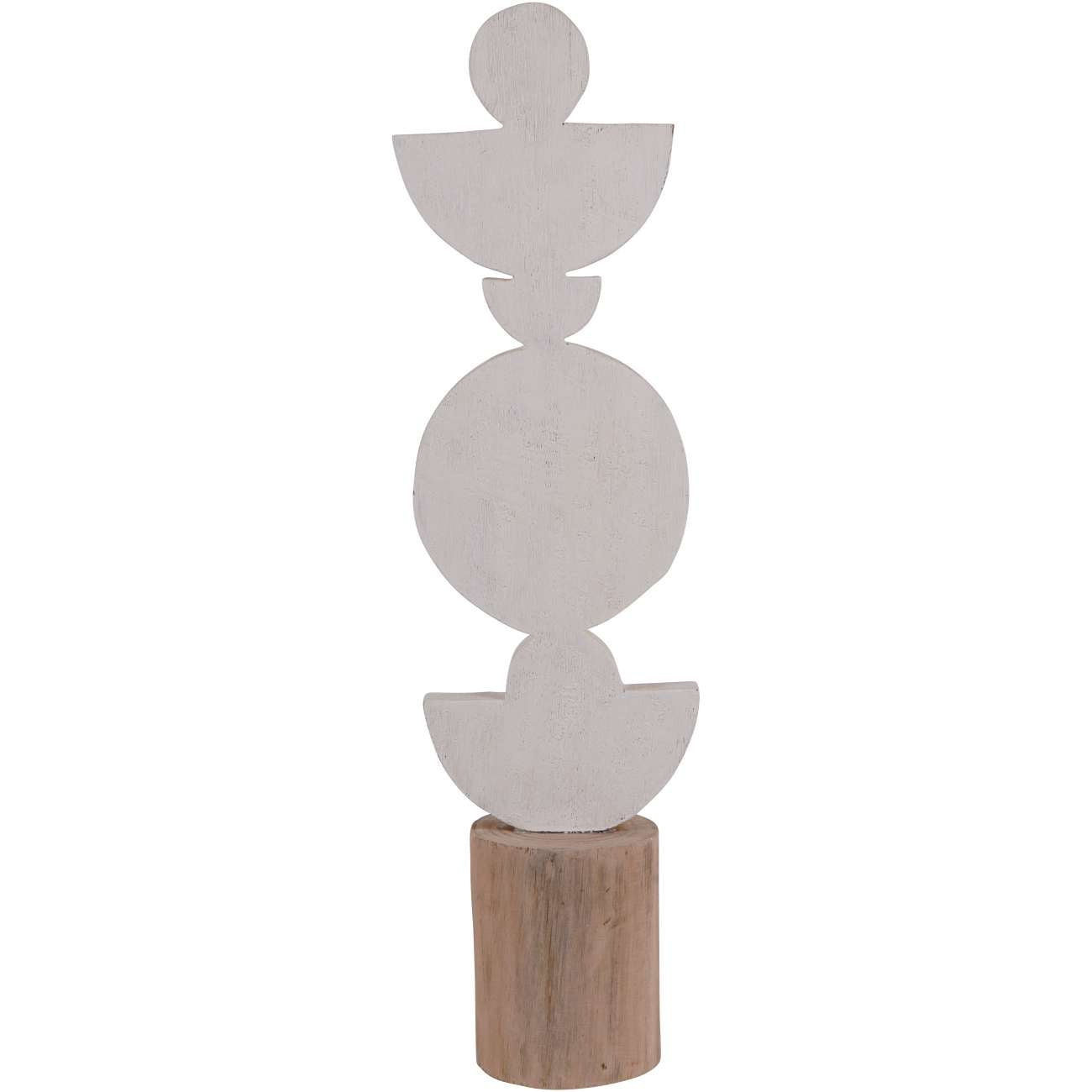 Totem Sculpture on Stand White Small