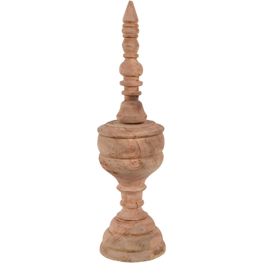 Hand Carved Wooden Finial Sculpture Large by Libra