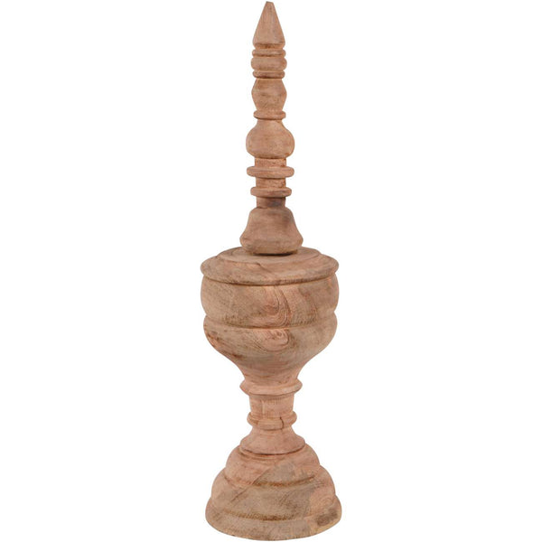 Hand Carved Wooden Finial Sculpture Large by Libra