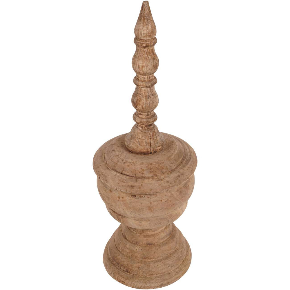 Hand Carved Wooden Finial Sculpture Small by Libra