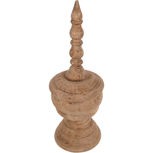 Hand Carved Wooden Finial Sculpture Small by Libra, image 2