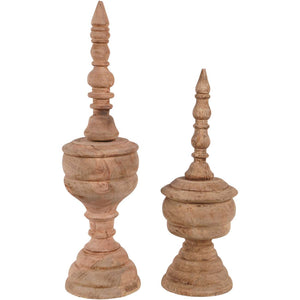 Hand Carved Wooden Finial Sculpture Small by Libra, image 7
