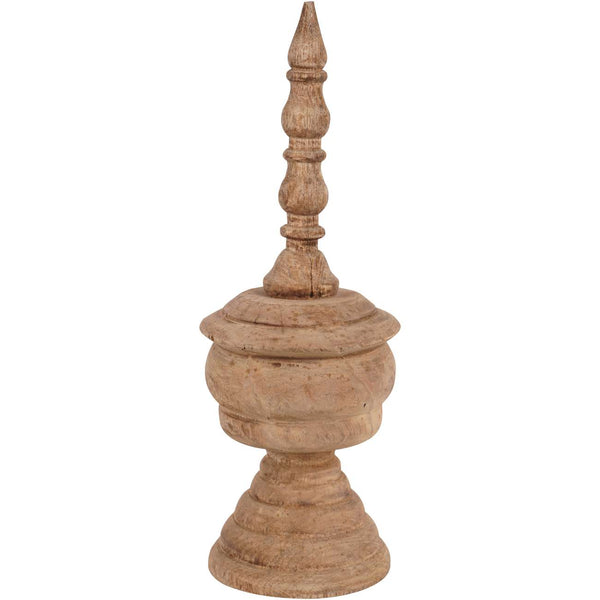 Hand Carved Wooden Finial Sculpture Small by Libra