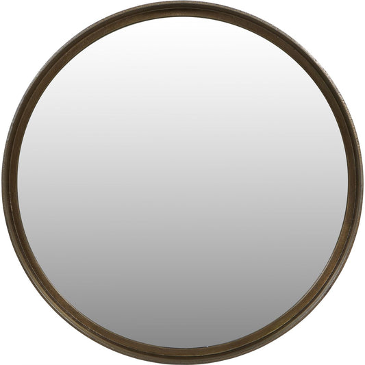 Oslo Brass Textured Round Mirror 100cm